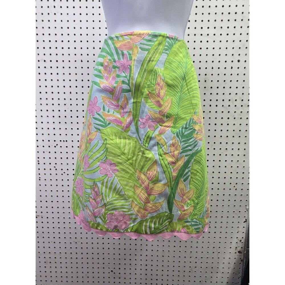 Lilly Pulitzer Womens Vtg Cynthia Botanical Garden Skirt 10 Scallop Hem Lined